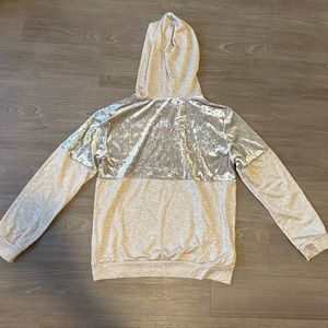 Socialite tan/faux velvet sweater